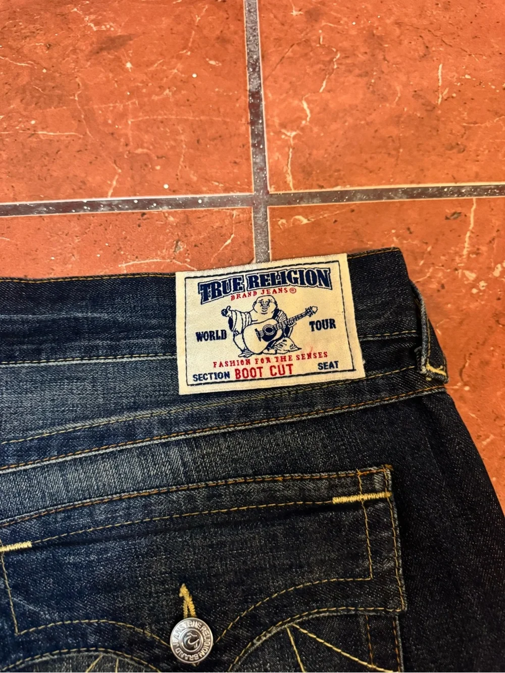 True Religion Dark Blue Wide Leg Jeans